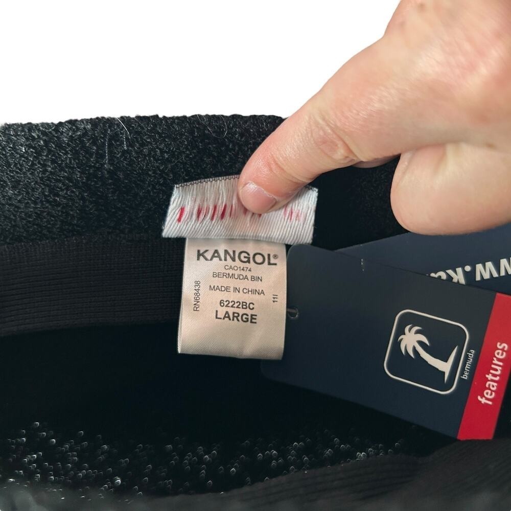 Kangol Bermuda Terry Bucket Hat NWT L Black Y2K Revival Streetwear Festival - Picture 5 of 6